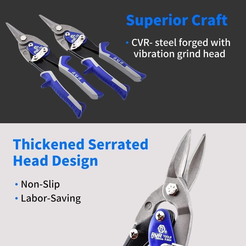 vomex 10-Inch Heavy Duty Aviation Tin Snips – Professional Straight Cut Metal Shears for Sheet Metal, Made of Durable Chrome Vanadium Steel for Precision Cutting (10-inch New) - Image 2